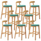 Modern Milk Tea Shop Low Back Stool Matte Finish Upholstered Bar Stools Mint Green 8 Piece Set Clearhalo 'Bar Furniture' 'Bar Stools' 'bar_stools' 'furn' 'furn_bar_stools' 'Furniture' 'Kitchen & Dining Furniture' 5832393