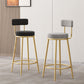 Scandinavian Round Seat Counter Stool Low Back Fabric Bar Stools Clearhalo 'Bar Furniture' 'Bar Stools' 'bar_stools' 'furn' 'furn_bar_stools' 'Furniture' 'Kitchen & Dining Furniture' 5832398