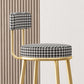 Scandinavian Round Seat Counter Stool Low Back Fabric Bar Stools Clearhalo 'Bar Furniture' 'Bar Stools' 'bar_stools' 'furn' 'furn_bar_stools' 'Furniture' 'Kitchen & Dining Furniture' 5832406