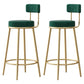 Scandinavian Round Seat Counter Stool Low Back Fabric Bar Stools Green 2 Piece Set Clearhalo 'Bar Furniture' 'Bar Stools' 'bar_stools' 'furn' 'furn_bar_stools' 'Furniture' 'Kitchen & Dining Furniture' 5832412