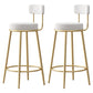 Scandinavian Round Seat Counter Stool Low Back Fabric Bar Stools White 2 Piece Set Clearhalo 'Bar Furniture' 'Bar Stools' 'bar_stools' 'furn' 'furn_bar_stools' 'Furniture' 'Kitchen & Dining Furniture' 5832414