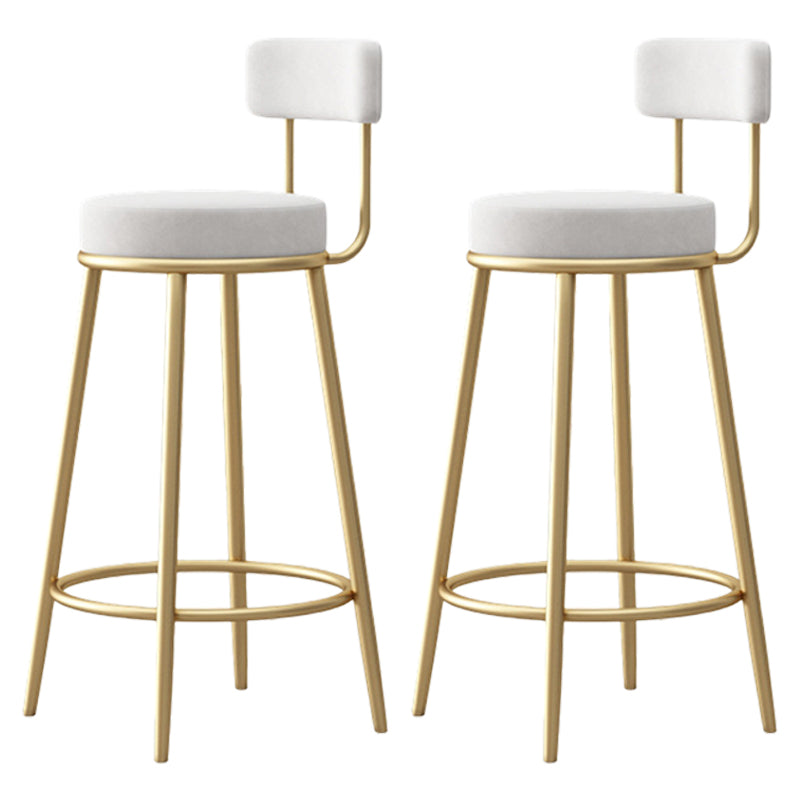 Scandinavian Round Seat Counter Stool Low Back Fabric Bar Stools White 2 Piece Set Clearhalo 'Bar Furniture' 'Bar Stools' 'bar_stools' 'furn' 'furn_bar_stools' 'Furniture' 'Kitchen & Dining Furniture' 5832414