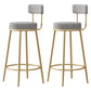 Scandinavian Round Seat Counter Stool Low Back Fabric Bar Stools Grey 2 Piece Set Clearhalo 'Bar Furniture' 'Bar Stools' 'bar_stools' 'furn' 'furn_bar_stools' 'Furniture' 'Kitchen & Dining Furniture' 5832416