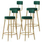 Scandinavian Round Seat Counter Stool Low Back Fabric Bar Stools Green 4 Piece Set Clearhalo 'Bar Furniture' 'Bar Stools' 'bar_stools' 'furn' 'furn_bar_stools' 'Furniture' 'Kitchen & Dining Furniture' 5832419