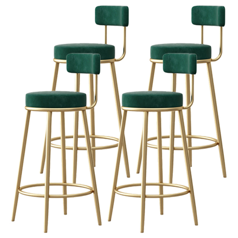 Scandinavian Round Seat Counter Stool Low Back Fabric Bar Stools Green 4 Piece Set Clearhalo 'Bar Furniture' 'Bar Stools' 'bar_stools' 'furn' 'furn_bar_stools' 'Furniture' 'Kitchen & Dining Furniture' 5832419