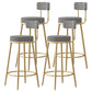 Scandinavian Round Seat Counter Stool Low Back Fabric Bar Stools Black Houndstooth 4 Piece Set Clearhalo 'Bar Furniture' 'Bar Stools' 'bar_stools' 'furn' 'furn_bar_stools' 'Furniture' 'Kitchen & Dining Furniture' 5832421