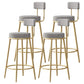 Scandinavian Round Seat Counter Stool Low Back Fabric Bar Stools Grey 4 Piece Set Clearhalo 'Bar Furniture' 'Bar Stools' 'bar_stools' 'furn' 'furn_bar_stools' 'Furniture' 'Kitchen & Dining Furniture' 5832422