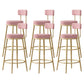 Scandinavian Round Seat Counter Stool Low Back Fabric Bar Stools Pink 6 Piece Set Clearhalo 'Bar Furniture' 'Bar Stools' 'bar_stools' 'furn' 'furn_bar_stools' 'Furniture' 'Kitchen & Dining Furniture' 5832423