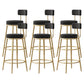 Scandinavian Round Seat Counter Stool Low Back Fabric Bar Stools Black 6 Piece Set Clearhalo 'Bar Furniture' 'Bar Stools' 'bar_stools' 'furn' 'furn_bar_stools' 'Furniture' 'Kitchen & Dining Furniture' 5832424