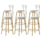 Scandinavian Round Seat Counter Stool Low Back Fabric Bar Stools White 6 Piece Set Clearhalo 'Bar Furniture' 'Bar Stools' 'bar_stools' 'furn' 'furn_bar_stools' 'Furniture' 'Kitchen & Dining Furniture' 5832426