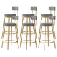 Scandinavian Round Seat Counter Stool Low Back Fabric Bar Stools Black Houndstooth 6 Piece Set Clearhalo 'Bar Furniture' 'Bar Stools' 'bar_stools' 'furn' 'furn_bar_stools' 'Furniture' 'Kitchen & Dining Furniture' 5832427