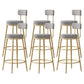 Scandinavian Round Seat Counter Stool Low Back Fabric Bar Stools Grey 6 Piece Set Clearhalo 'Bar Furniture' 'Bar Stools' 'bar_stools' 'furn' 'furn_bar_stools' 'Furniture' 'Kitchen & Dining Furniture' 5832428