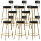 Scandinavian Round Seat Counter Stool Low Back Fabric Bar Stools Black 8 Piece Set Clearhalo 'Bar Furniture' 'Bar Stools' 'bar_stools' 'furn' 'furn_bar_stools' 'Furniture' 'Kitchen & Dining Furniture' 5832430