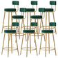 Scandinavian Round Seat Counter Stool Low Back Fabric Bar Stools Green 8 Piece Set Clearhalo 'Bar Furniture' 'Bar Stools' 'bar_stools' 'furn' 'furn_bar_stools' 'Furniture' 'Kitchen & Dining Furniture' 5832431