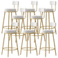 Scandinavian Round Seat Counter Stool Low Back Fabric Bar Stools White 8 Piece Set Clearhalo 'Bar Furniture' 'Bar Stools' 'bar_stools' 'furn' 'furn_bar_stools' 'Furniture' 'Kitchen & Dining Furniture' 5832432