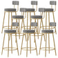 Scandinavian Round Seat Counter Stool Low Back Fabric Bar Stools Black Houndstooth 8 Piece Set Clearhalo 'Bar Furniture' 'Bar Stools' 'bar_stools' 'furn' 'furn_bar_stools' 'Furniture' 'Kitchen & Dining Furniture' 5832433