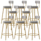 Scandinavian Round Seat Counter Stool Low Back Fabric Bar Stools Grey 8 Piece Set Clearhalo 'Bar Furniture' 'Bar Stools' 'bar_stools' 'furn' 'furn_bar_stools' 'Furniture' 'Kitchen & Dining Furniture' 5832434