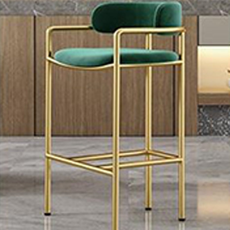 Taburete de barra armada de estilo glamoroso tela de la espalda baja para restaurante para restaurante