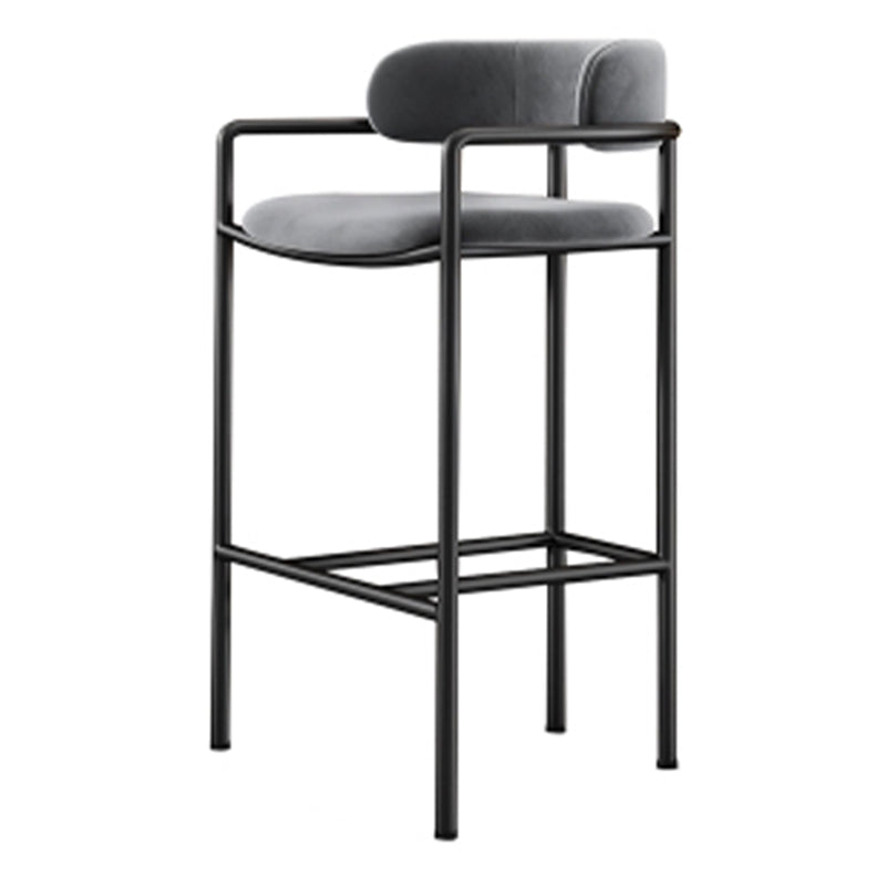 Taburete de barra armada de estilo glamoroso tela de la espalda baja para restaurante para restaurante