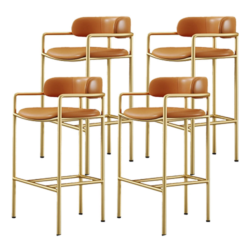 Taburete de barra armada de estilo glamoroso tela de la espalda baja para restaurante para restaurante