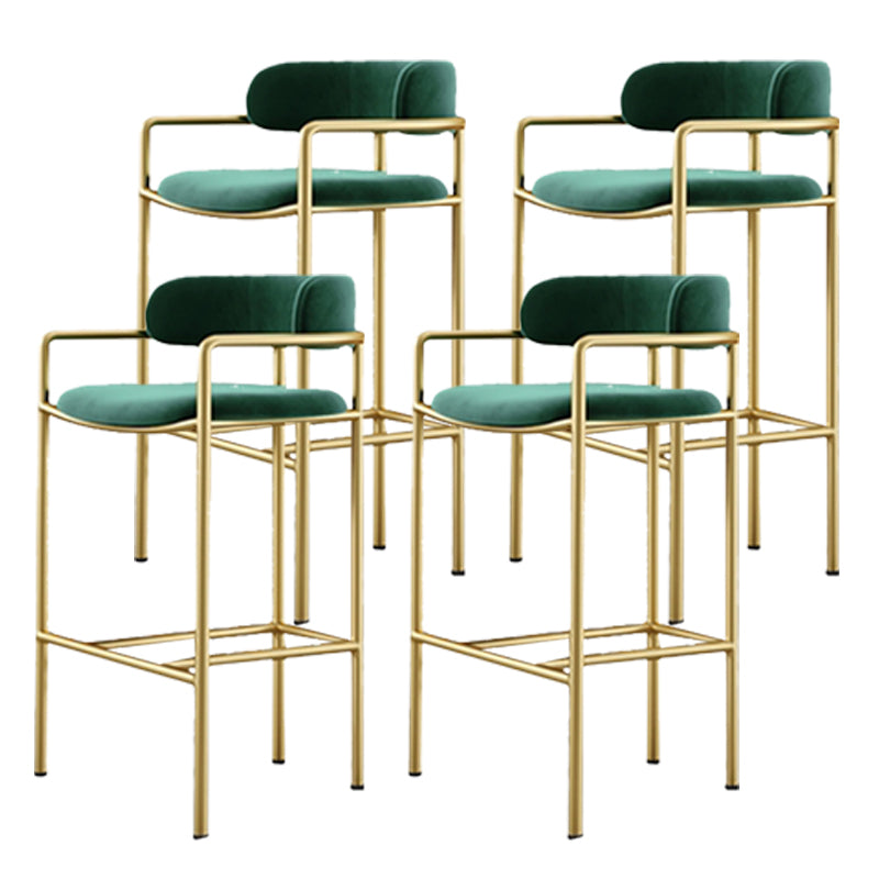 Taburete de barra armada de estilo glamoroso tela de la espalda baja para restaurante para restaurante