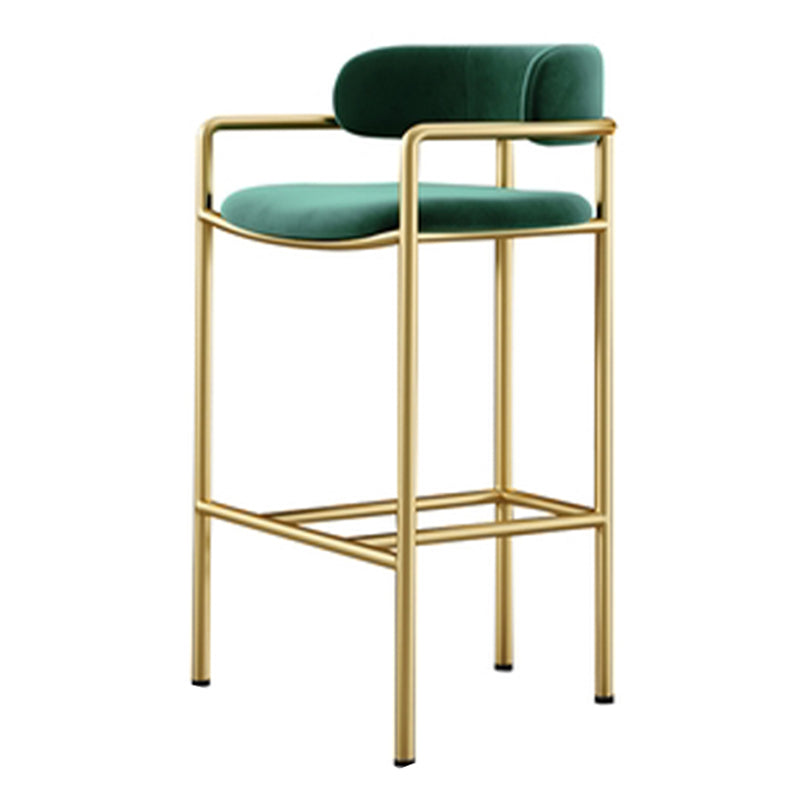 Taburete de barra armada de estilo glamoroso tela de la espalda baja para restaurante para restaurante