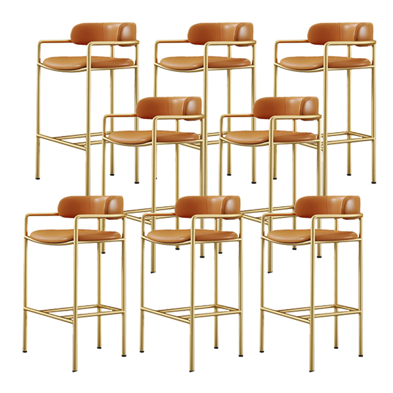 Taburete de barra armada de estilo glamoroso tela de la espalda baja para restaurante para restaurante