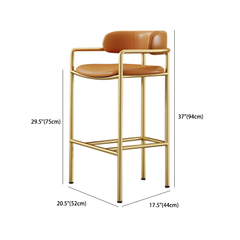 Taburete de barra armada de estilo glamoroso tela de la espalda baja para restaurante para restaurante