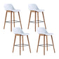 Sgabelli da bar senza braccio scandinavo sgabello da bassa schiena con 4 gambe di faggio