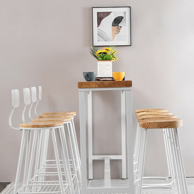 Contemporary Backless Counter Stool Pine Wood Armless Barstool with White Sled Base Clearhalo 'Bar Furniture' 'Bar Stools' 'bar_stools' 'furn' 'furn_bar_stools' 'Furniture' 'Kitchen & Dining Furniture' 5832541