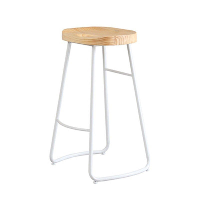 Contemporary Backless Counter Stool Pine Wood Armless Barstool with White Sled Base 1 Piece Clearhalo 'Bar Furniture' 'Bar Stools' 'bar_stools' 'furn' 'furn_bar_stools' 'Furniture' 'Kitchen & Dining Furniture' 5832542