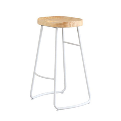 Contemporary Backless Counter Stool Pine Wood Armless Barstool with White Sled Base 1 Piece Clearhalo 'Bar Furniture' 'Bar Stools' 'bar_stools' 'furn' 'furn_bar_stools' 'Furniture' 'Kitchen & Dining Furniture' 5832542