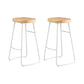 Contemporary Backless Counter Stool Pine Wood Armless Barstool with White Sled Base 2 Piece Set Clearhalo 'Bar Furniture' 'Bar Stools' 'bar_stools' 'furn' 'furn_bar_stools' 'Furniture' 'Kitchen & Dining Furniture' 5832543