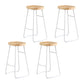Contemporary Backless Counter Stool Pine Wood Armless Barstool with White Sled Base 4 Piece Set Clearhalo 'Bar Furniture' 'Bar Stools' 'bar_stools' 'furn' 'furn_bar_stools' 'Furniture' 'Kitchen & Dining Furniture' 5832545