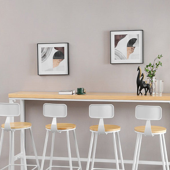 Contemporary Backless Counter Stool Pine Wood Armless Barstool with White Sled Base Clearhalo 'Bar Furniture' 'Bar Stools' 'bar_stools' 'furn' 'furn_bar_stools' 'Furniture' 'Kitchen & Dining Furniture' 5832546
