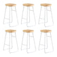 Contemporary Backless Counter Stool Pine Wood Armless Barstool with White Sled Base 6 Piece Set Clearhalo 'Bar Furniture' 'Bar Stools' 'bar_stools' 'furn' 'furn_bar_stools' 'Furniture' 'Kitchen & Dining Furniture' 5832547