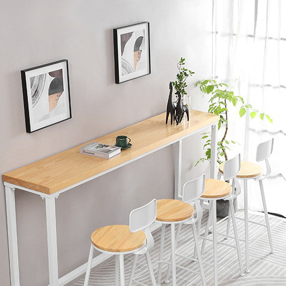 Contemporary Backless Counter Stool Pine Wood Armless Barstool with White Sled Base Clearhalo 'Bar Furniture' 'Bar Stools' 'bar_stools' 'furn' 'furn_bar_stools' 'Furniture' 'Kitchen & Dining Furniture' 5832548