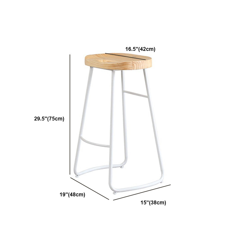 Contemporary Backless Counter Stool Pine Wood Armless Barstool with White Sled Base Clearhalo 'Bar Furniture' 'Bar Stools' 'bar_stools' 'furn' 'furn_bar_stools' 'Furniture' 'Kitchen & Dining Furniture' 5832556