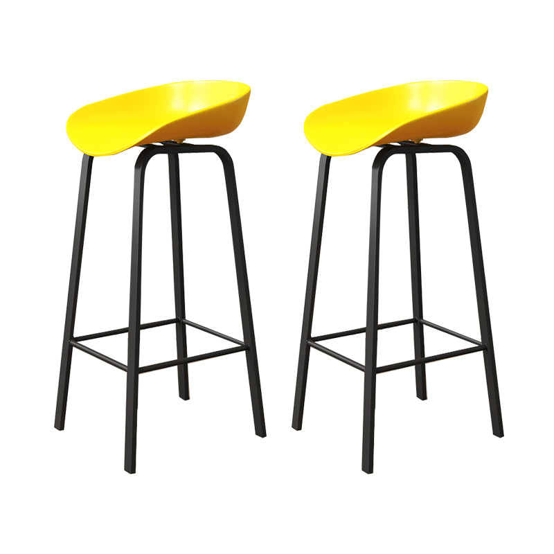 Plastic Bucket Seat Bar Stools Contemporary Low Back Barstool for Home