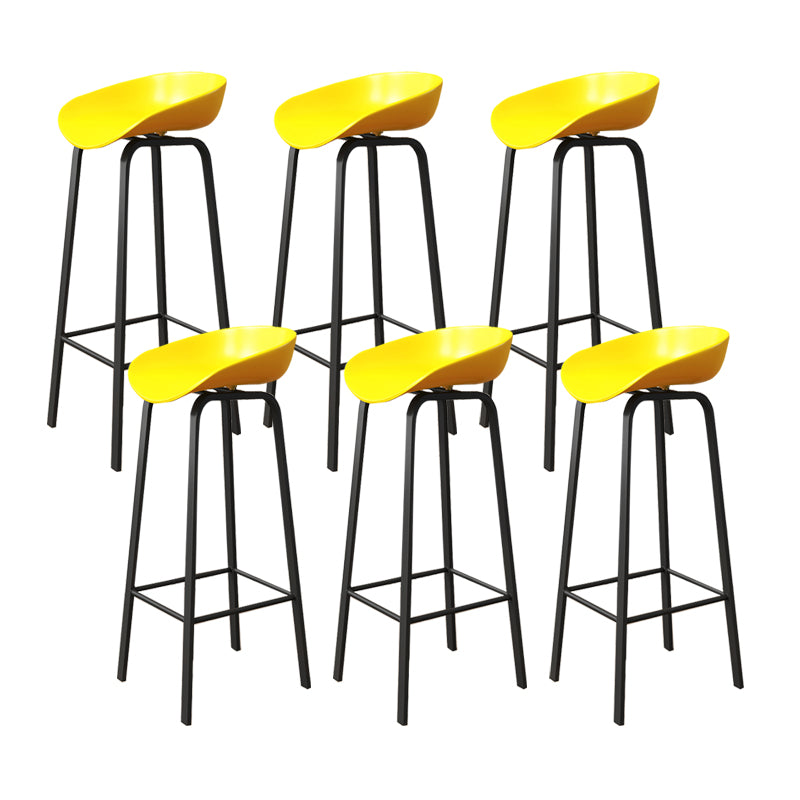 Plastic Bucket Seat Bar Stools Contemporary Low Back Barstool for Home