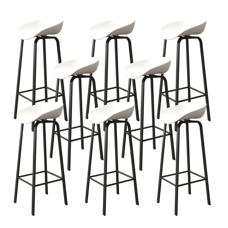 Plastic Bucket Seat Bar Stools Contemporary Low Back Barstool for Home