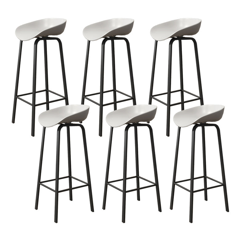 Plastic Bucket Seat Bar Stools Contemporary Low Back Barstool for Home