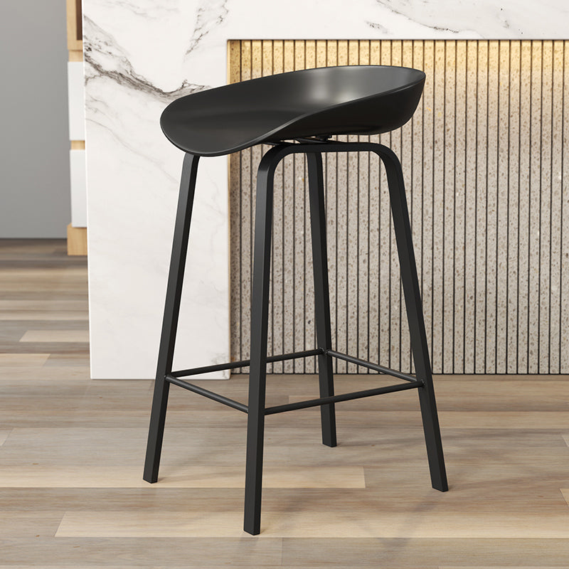 Plastic Bucket Seat Bar Stools Contemporary Low Back Barstool for Home