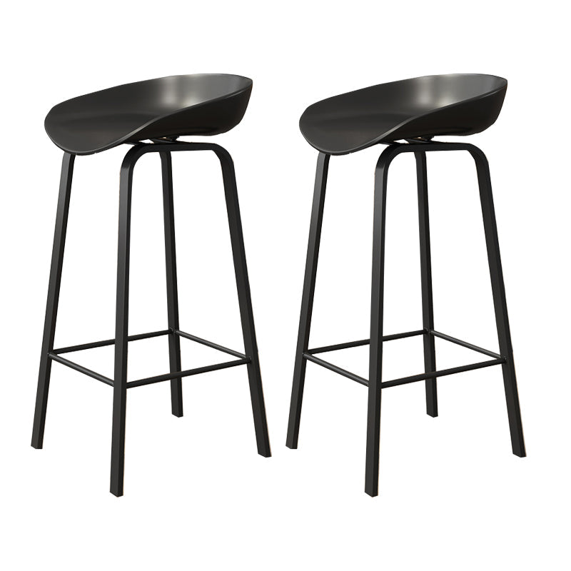 Plastic Bucket Seat Bar Stools Contemporary Low Back Barstool for Home
