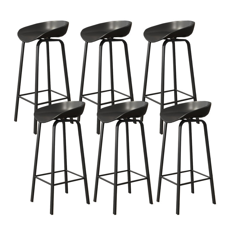 Plastic Bucket Seat Bar Stools Contemporary Low Back Barstool for Home