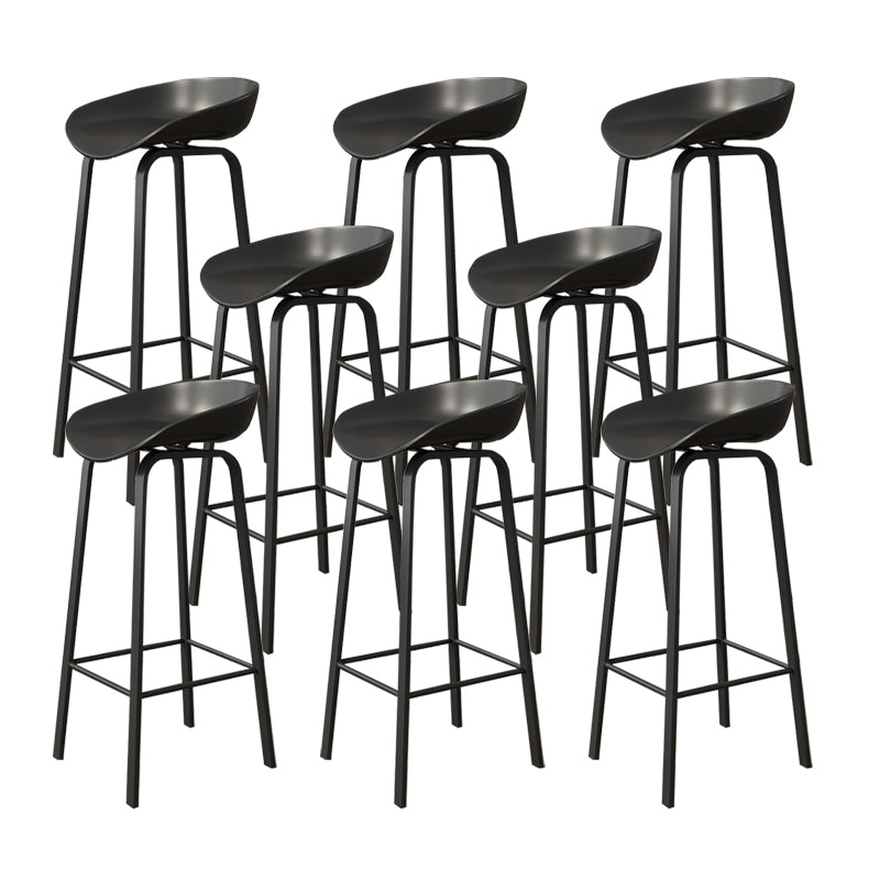 Plastic Bucket Seat Bar Stools Contemporary Low Back Barstool for Home