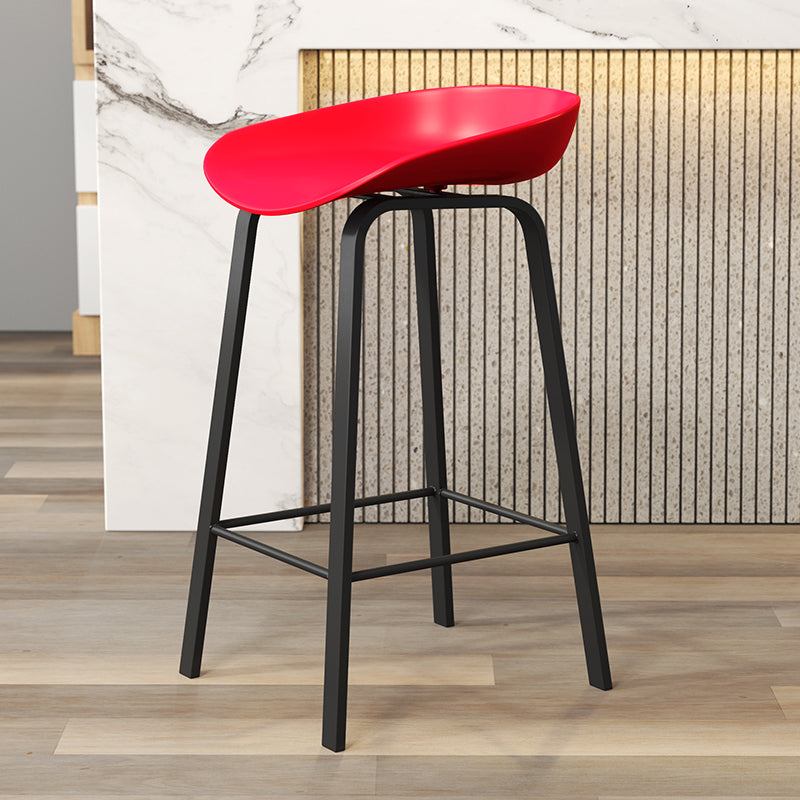 Plastic Bucket Seat Bar Stools Contemporary Low Back Barstool for Home