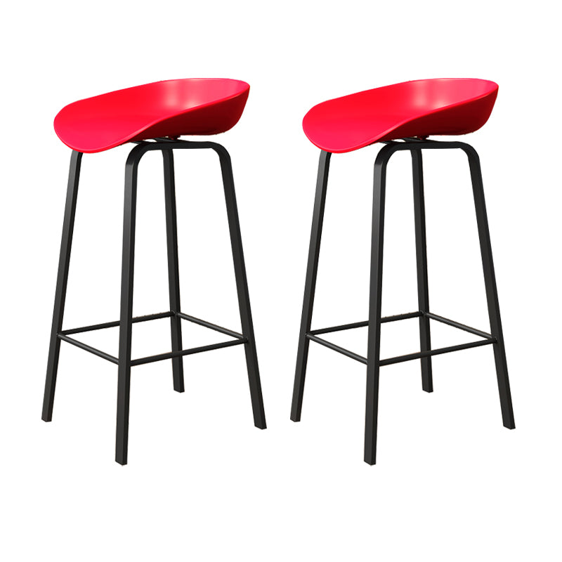 Plastic Bucket Seat Bar Stools Contemporary Low Back Barstool for Home