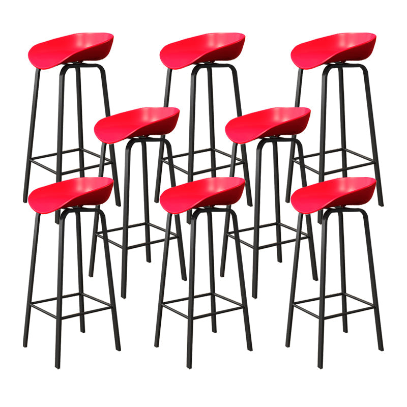 Plastic Bucket Seat Bar Stools Contemporary Low Back Barstool for Home