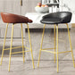 Faux Leather Bucket Seat Barstool Scandinavian Low Back Bar Stools